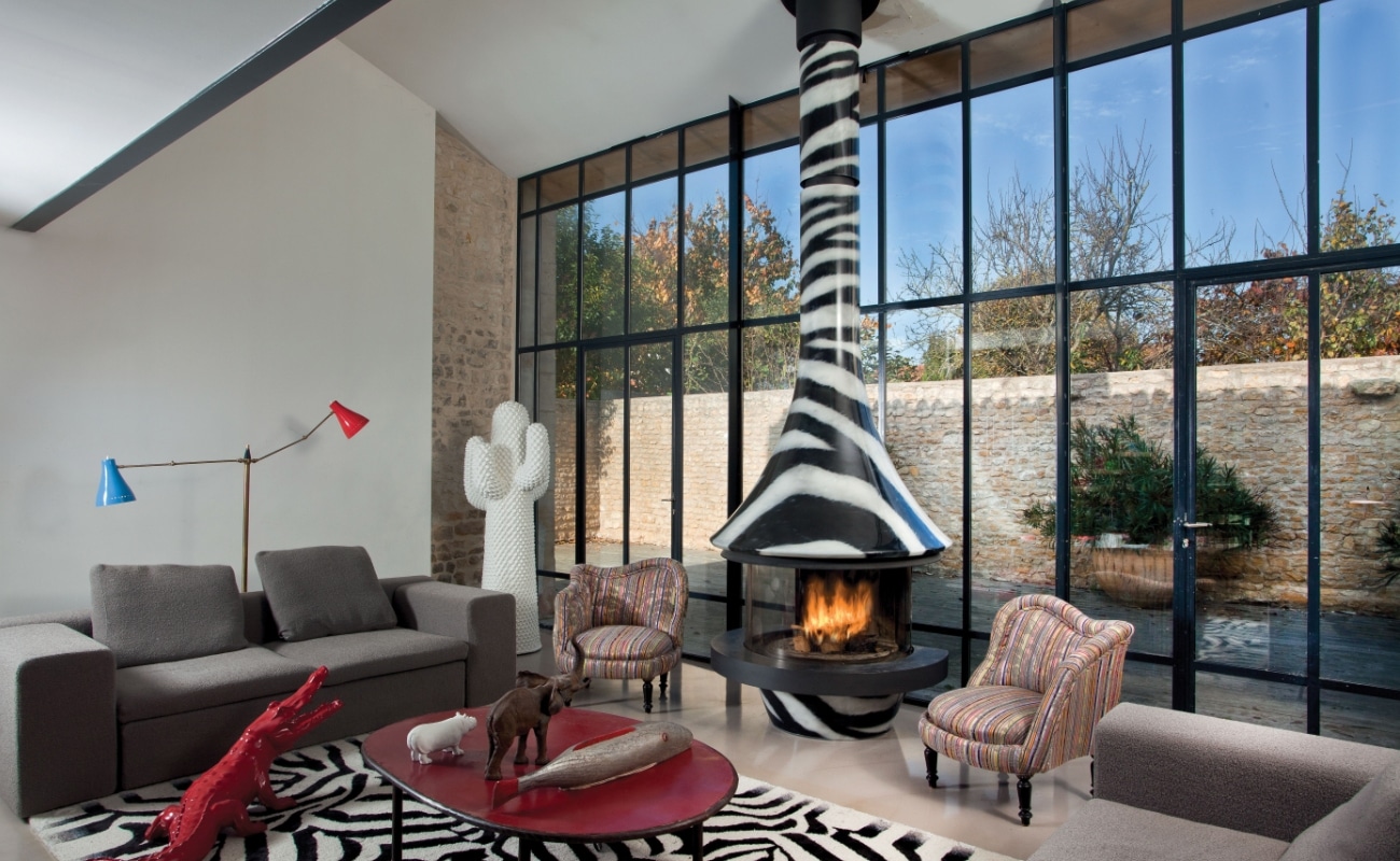 eva zebra fireplace