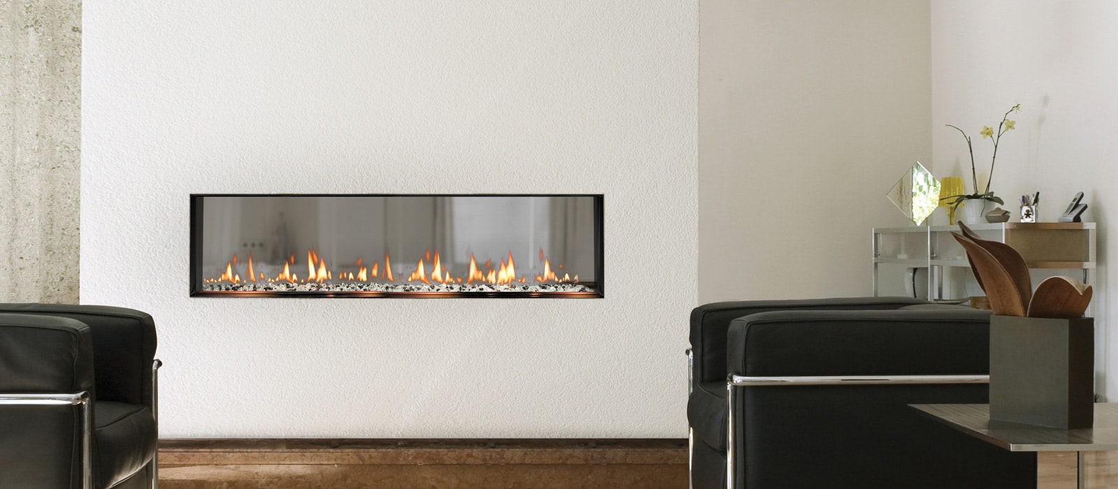 Solas see-through gas fireplace